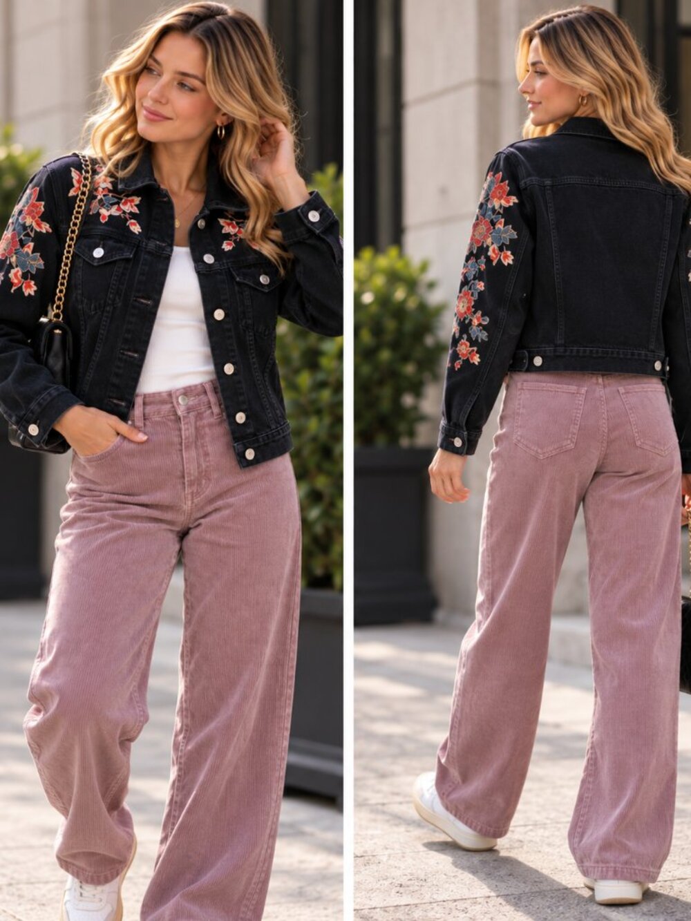 TOPSHOP MOTO Floral Embroidered Denim Jacket Size 6 – Dark Wash